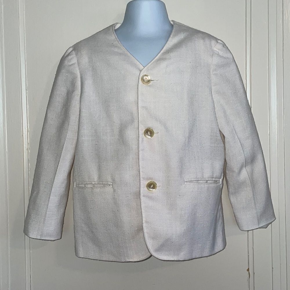 Vtg 60s/70s Imp Originals white little boys suit coat/blazer